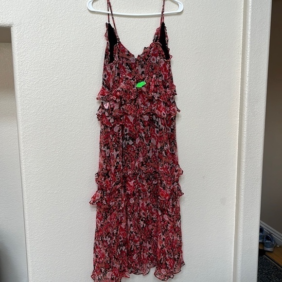 Stevie May large L chiffon dress ruffles midi length No such thing dress - Picture 7 of 8